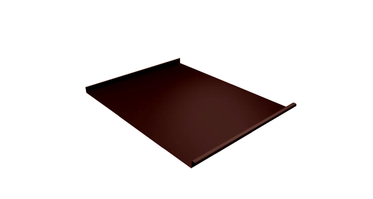 Фальц двойной стоячий 0,5 GreenCoat Pural BT, Matt с пленкой на замках RR 887 шоколадно-коричневый (RAL 8017 шоколад)