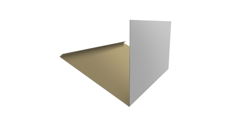 Планка примыкание верхнее к трубе фальц 0,45 PE с пленкой RAL 1014 слоновая кость (3м)