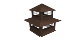 Дымник на трубу двойной с сеткой 1820х520мм 0,45 PE с пленкой RAL 8017 шоколад