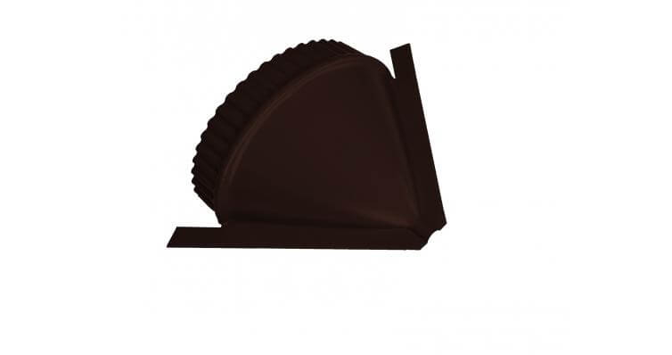 Заглушка конусная для полукруглого конька 0,45 PE RAL 8017 шоколад