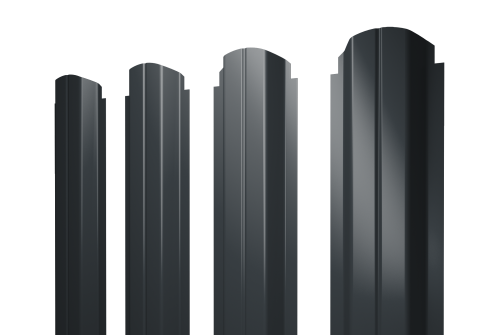 Штакетник П-образный А фигурный 0,5 Satin RAL 7016 антрацитово-серый