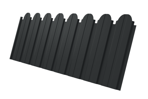 Профнастил С10B фигурный 0,45 PE-Double RAL 7016 антрацитово-серый