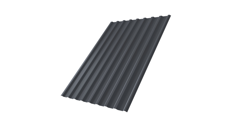 Профнастил С20R Grand Line 0,5 Velur X RAL 7024 мокрый асфальт