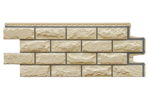 Фасадная панель GL Колотый камень Design бежевый со швом RAL 7006