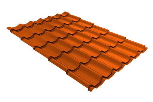 Металлочерепица классик Гранд Лайн 0.45 PE RAL 2004 оранжевый