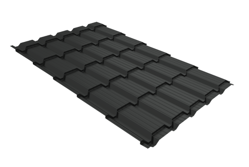 Металлочерепица Верховье квадро профи Grand Line 0,5 PurPro Matt 275 RAL 7016 антрацитово-серый