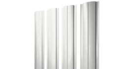 Штакетник Полукруглый Slim с прямым резом 0.45 PE-Double RAL 9003 сигнальный белый