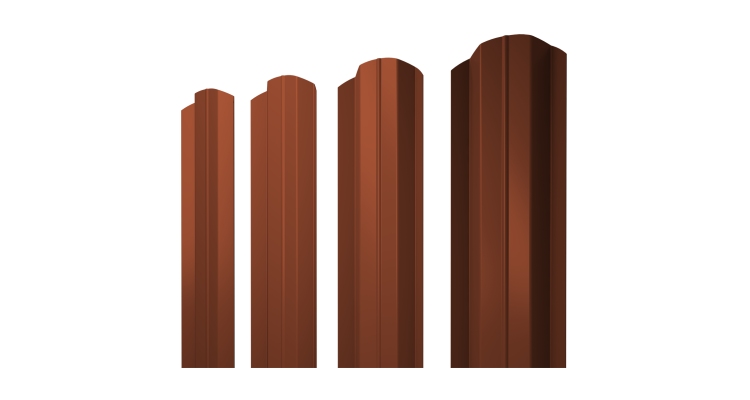 Штакетник М-образный В фигурный 0,45 Drap RAL 8004 терракота