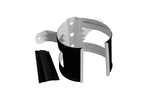 Хомут трубы металлический на дерево GL ПВХ черный (RAL 9005)