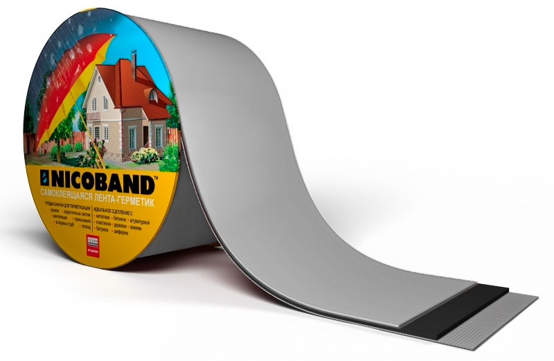 Лента герметизирующая Технониколь Nicoband самоклеящаяся 3мх7.5см, серебристая