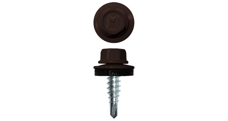 Саморез по металлу Daxmer 4.8х19 RAL 8017 (250) сверло №2