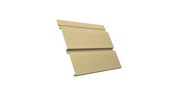 Софит металлический Квадро Брус с перфорацией 0,45 PE с пленкой RAL 1014 слоновая кость