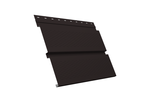 Софит металлический Квадро Брус с перфорацией 0,45 Drap TX с пленкой RAL 9005 черный