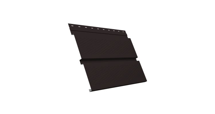 Софит металлический Квадро Брус с перфорацией 0,5 Satin Matt TX с пленкой RAL 9005 черный