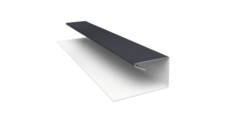 Планка П-образная завершающая сложная (КД) 0,45 Drap ST RAL 7024 мокрый асфальт (2м)