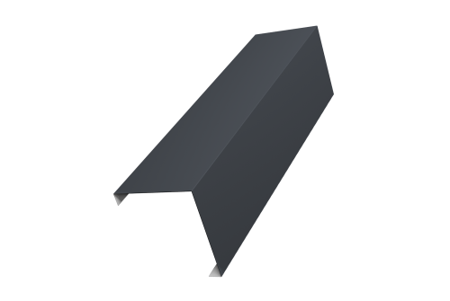 Декоративная накладка на столб универсальная угловая 62х55 для забора жалюзи 0,7 PE RAL 7024 мокрый асфальт (3м)