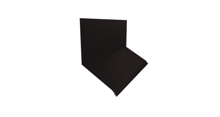 Планка примыкание верхнее к стене фальц 150х130х20 0,5 Satin с пленкой RAL 9005 черный (2м)