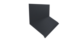 Планка примыкание верхнее к стене фальц 150х130х20 0,5 Satin Matt RAL 7024 мокрый асфальт (3м)