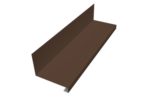 Планка примыкание нижнее к трубе фальц 0,45 Drap TX RAL 8017 шоколад (2м)