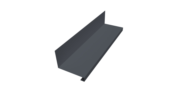 Планка примыкание нижнее к трубе для Кликфальц Pro 0,45 Drap TwinColor RAL 7024 мокрый асфальт (3м)