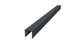 Планка вертикальная лицевая для забора жалюзи Palermo 0,45 Drap RAL 7024 мокрый асфальт (3м)