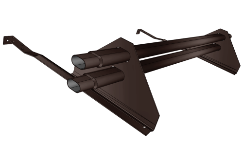 Снегозадержатель трубчатый для натуральной черепицы Стандарт RAL 8017 1м (профиль до 50мм)